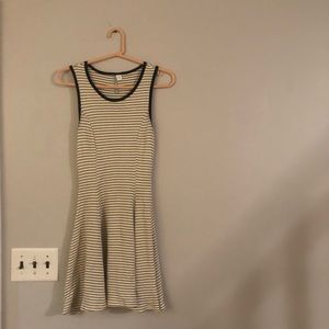 Black and white striped dress
